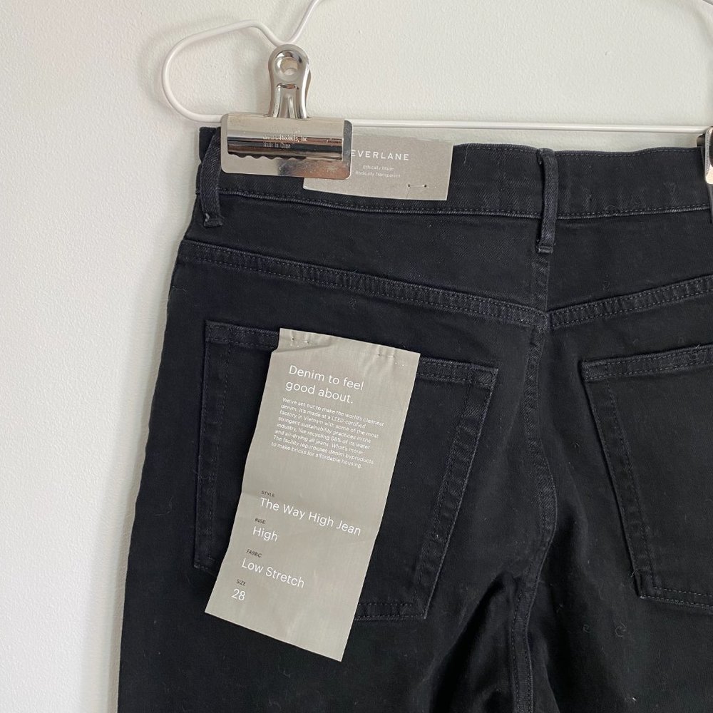 NWT Everlane The Way High Rise Straight Leg Jean in Coal Size 28 - Picture 5 of 6
